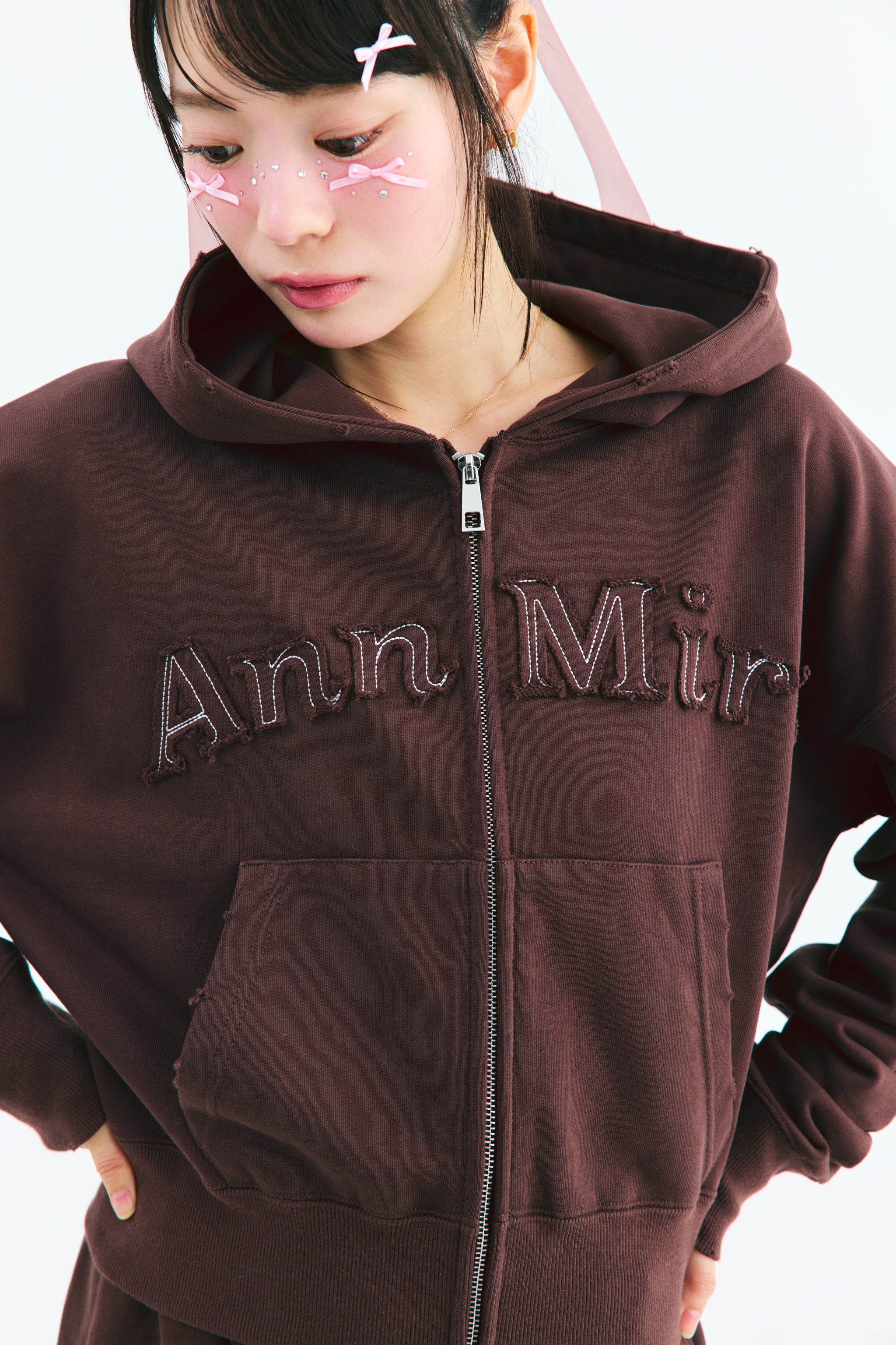 AnnMiruロゴジップパーカー